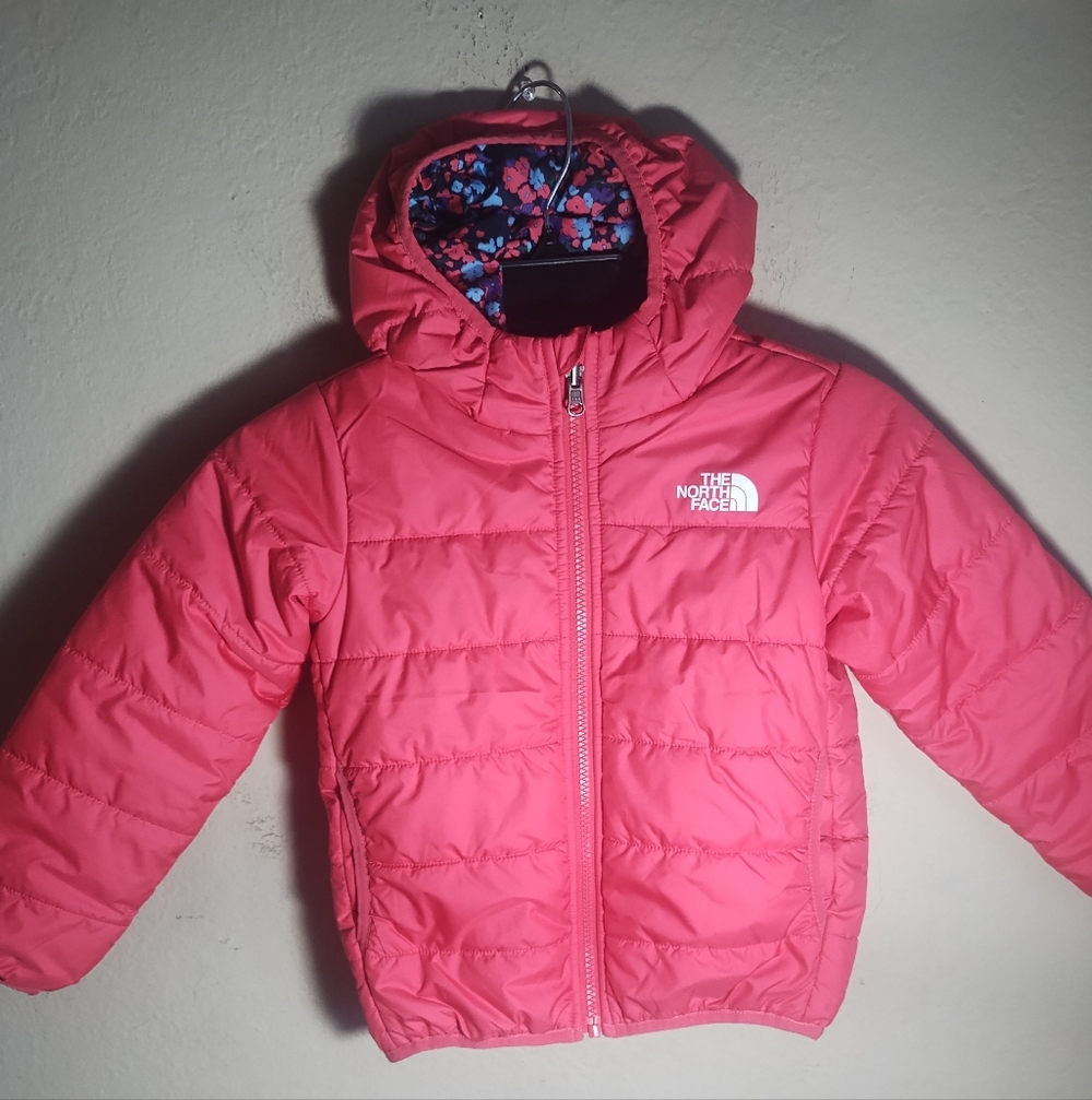 North Face Jacket Girls 5T Reversible Quilted Puffer Warm